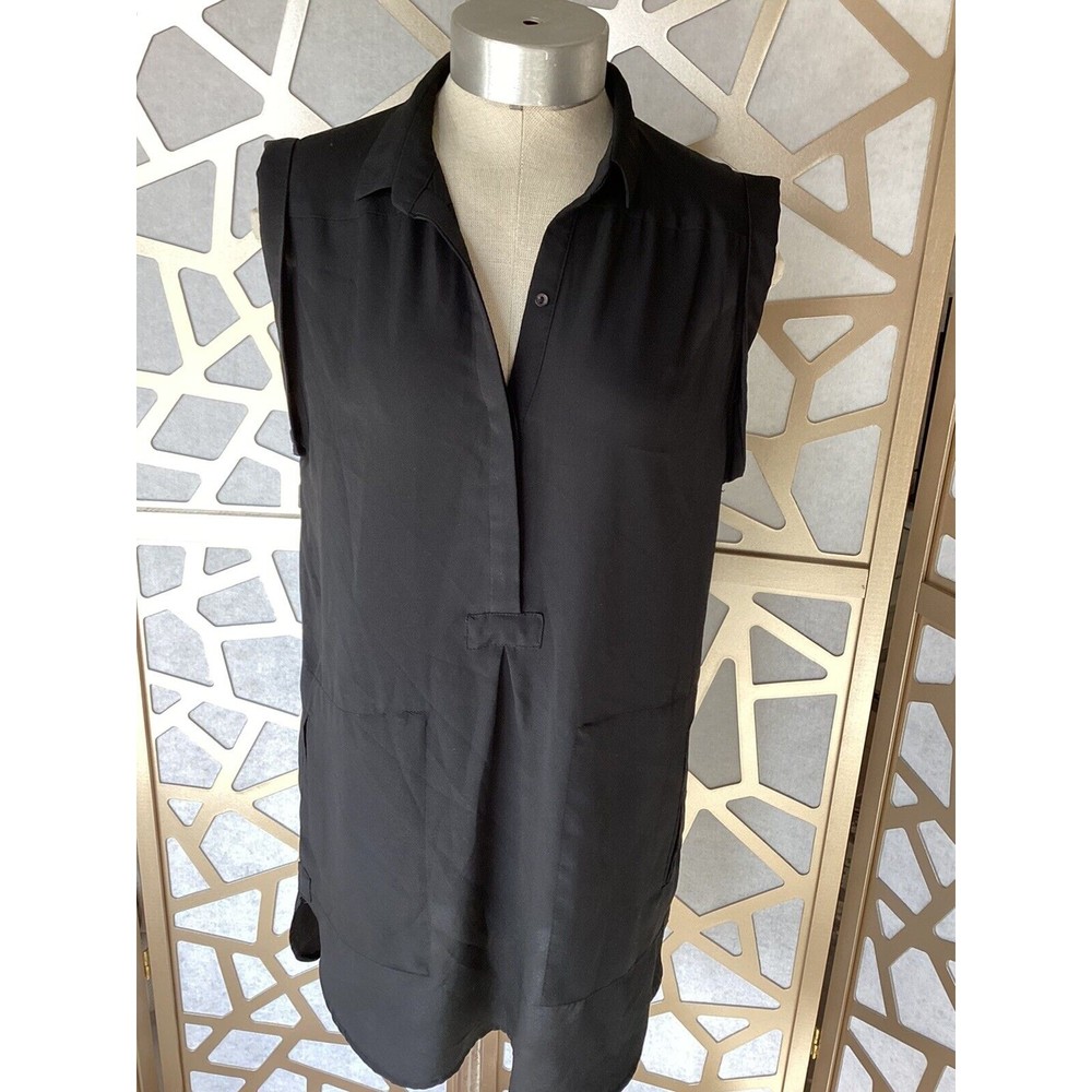BB DAKOTA BLACK POCKET SHORT SLEEVELESS DRESS M tunic long shirt